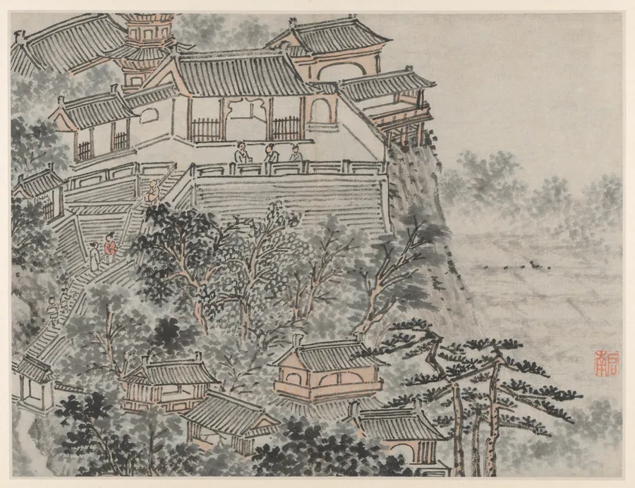 The Five Sages Terrace, from Twelve Views of Tiger Hill, Suzhou by Shen Zhou