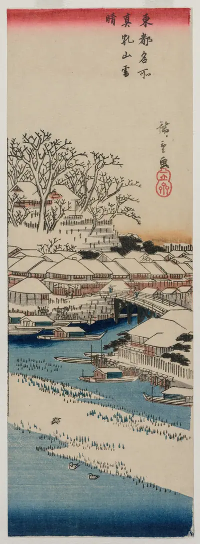 Clear Weather after Snow at Matsuchiyama, from the series Famous Places in the Eastern Capital