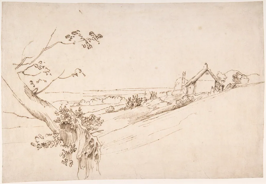 Landscape with a Gnarled Tree and a Farm by Anthony van Dyck