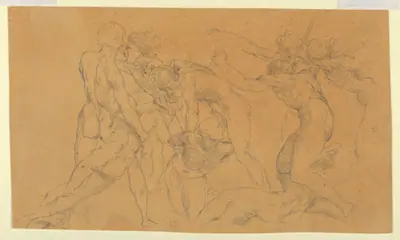 Battle Scene with a Prisoner Being Bound, after Raphael