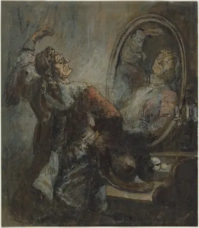 Actor Posing in Front of a Mirror