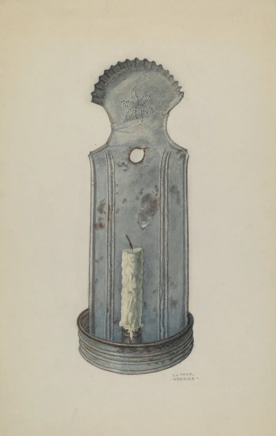 Tin Wall Sconce by Luther D. Wenrich