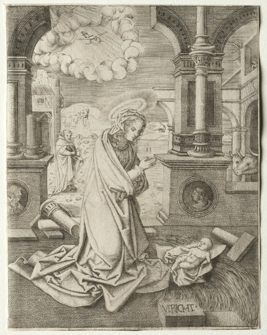 The Nativity by Allaert Claesz.