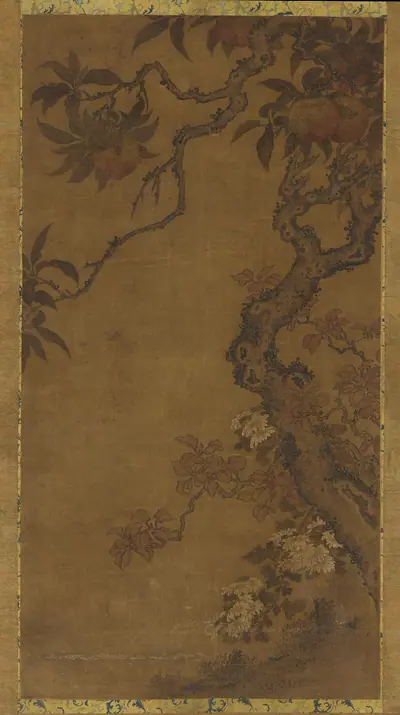 Peaches and chrysanthemums 《桃菊圖》
