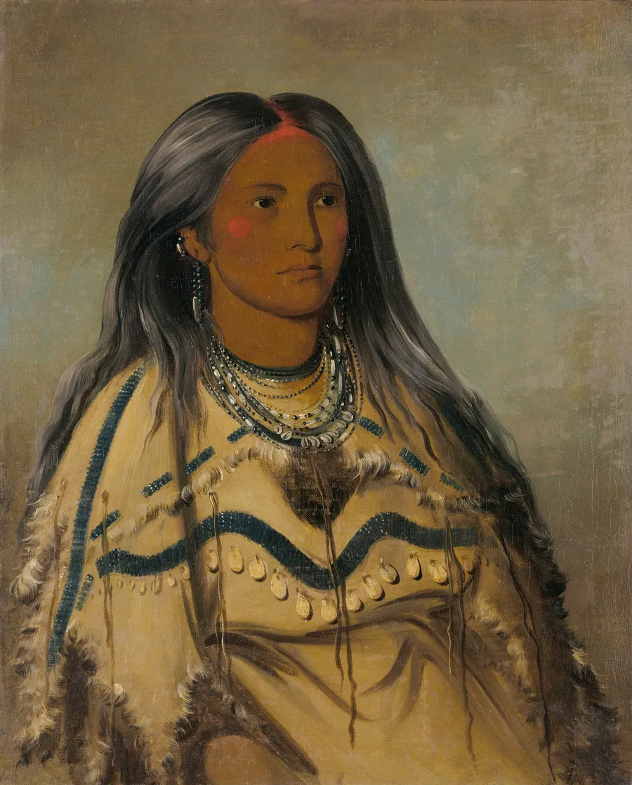 Sha-kó-ka, Mint, a Pretty Girl by George Catlin, born Wilkes-Barre, PA 1796-died Jersey City, NJ 1872