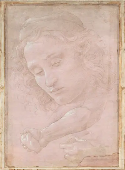Head of a Youth Wearing a Cap; a Right Forearm with the Hand Clutching a Stone; and a Left Hand Holding a Drapery