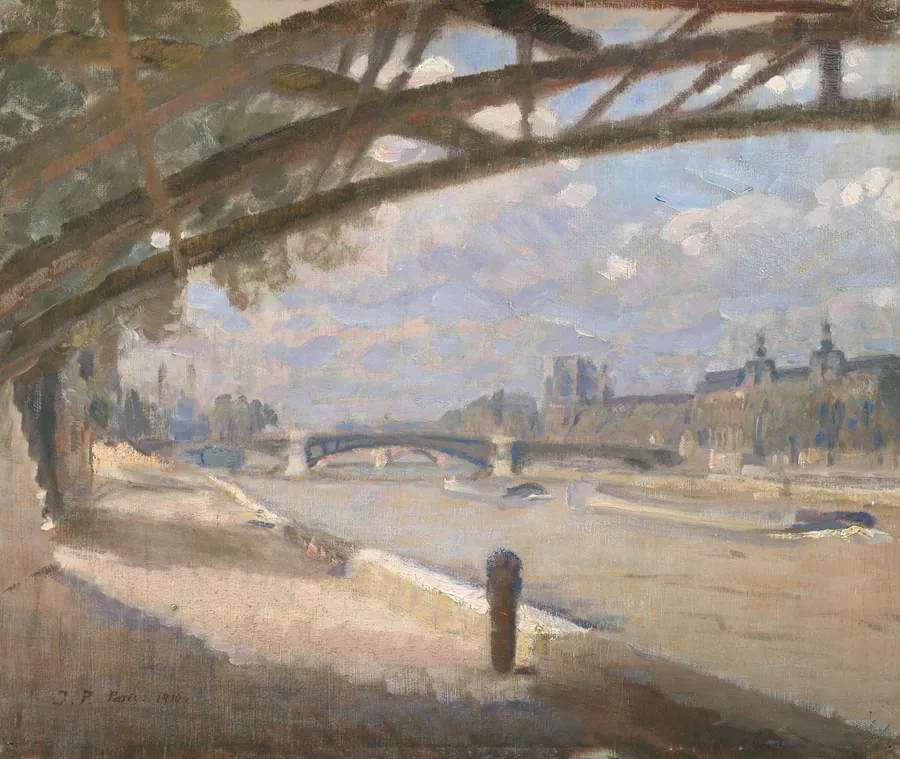 Under Pont des Arts i Paris. Middagssol by Julius Paulsen