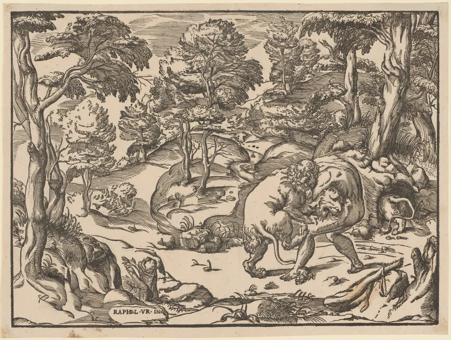 Hercules and the Nemean Lion by Nicolò Boldrini