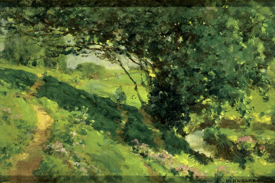 Original sketch of "The Wanderlusters' Rest" by William Henry Holmes, born Cadiz, OH 1846-died Royal Oak, MI 1933