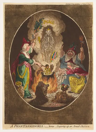 A Phantasmagoria; — Scene – Conjuring-Up an Armed-Skeleton