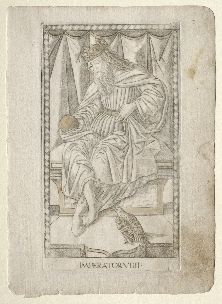 The Emperor (from the Tarocchi, series E: Conditions of Man, #9) by Master of the E-Series Tarocchi