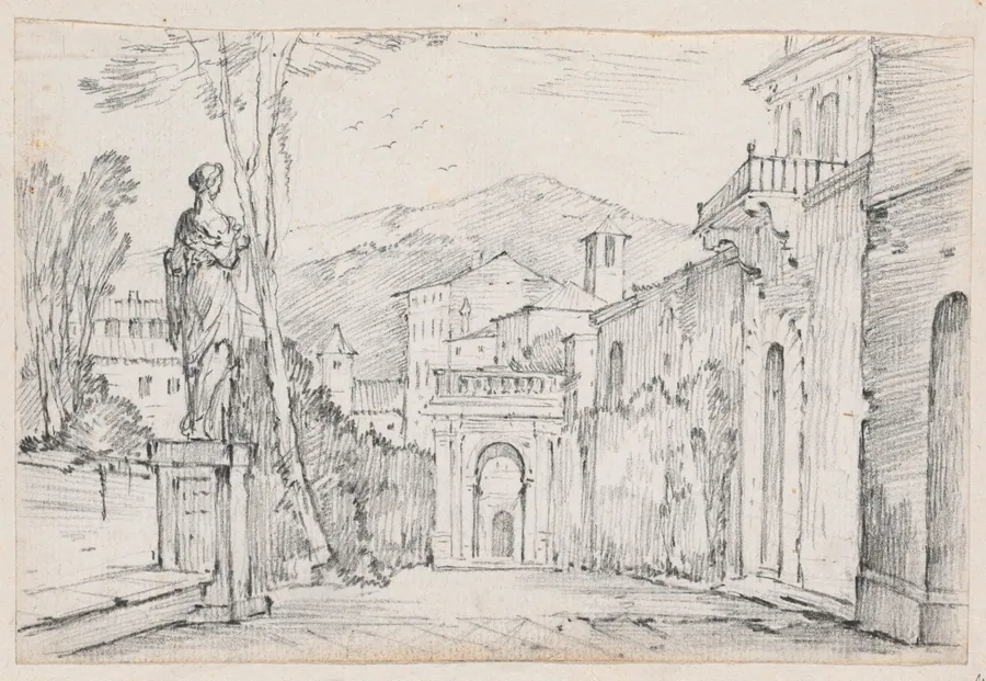 A Roman Street with Monte Cavo in the Distance by Joseph-Marie Vien