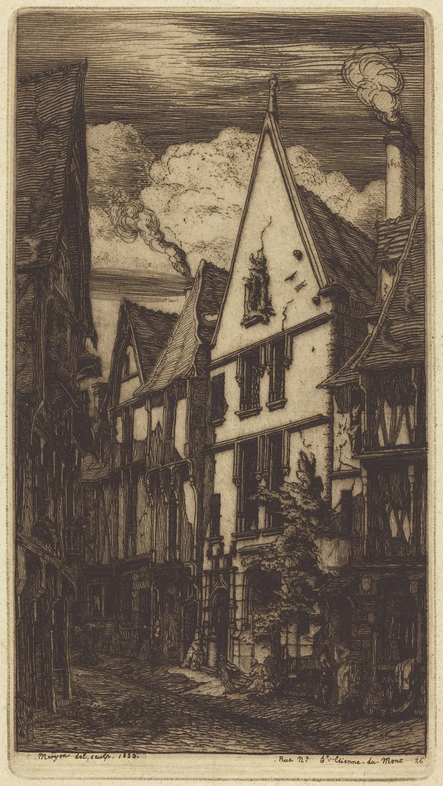 La Rue des Toiles, à Bourges by Charles Meryon