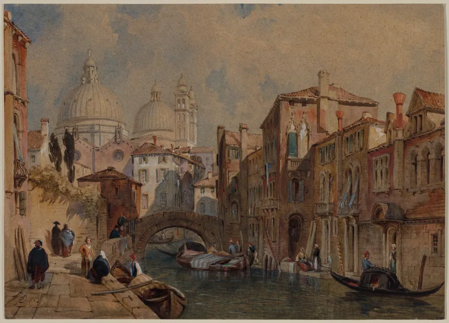 View of Venice: The Dome of Santa Maria della Salute Seen from the Rear of the Da Mula Palace, looking Eastward by Frank Dillon