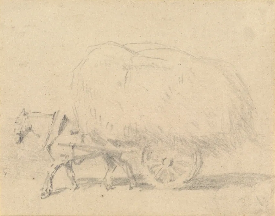 A Horse Pulling a Load of Hay by J. Frederick Tayler