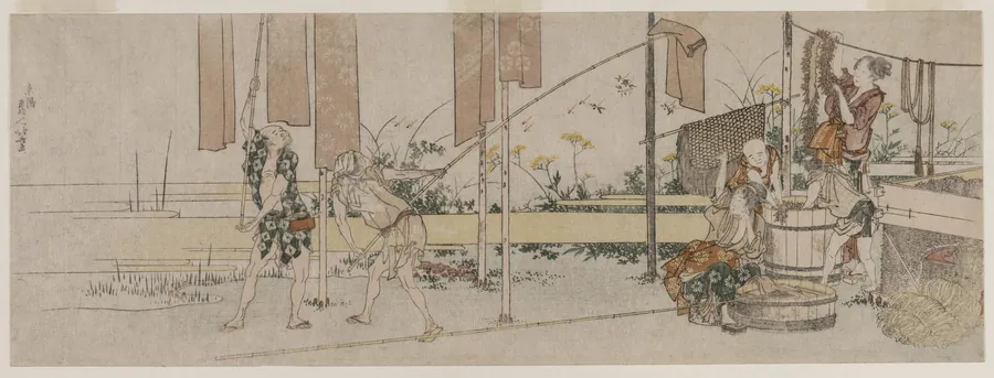 Dyers at Work by Katsushika Hokusai