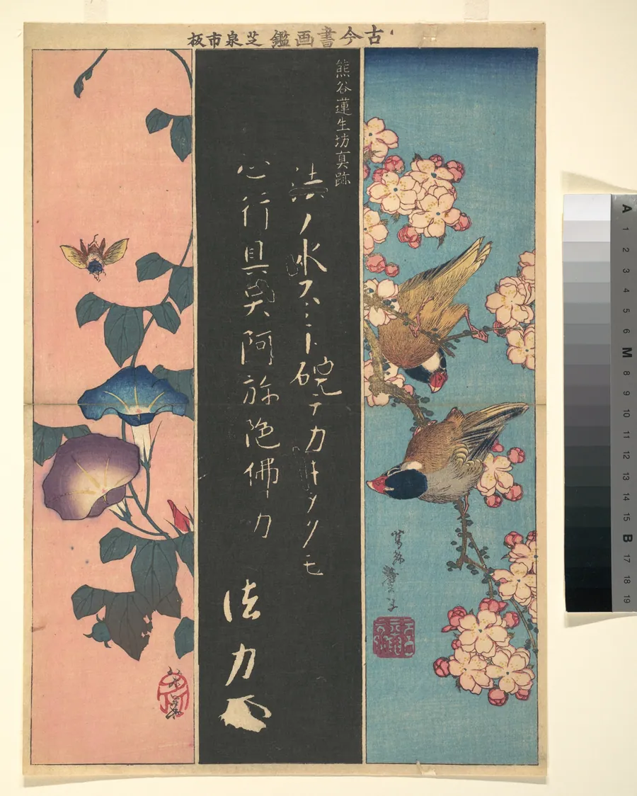 古今書画鑑　熊谷蓮生坊真跡|Bird-and-Flower Paintings by Katsushika Hokusai