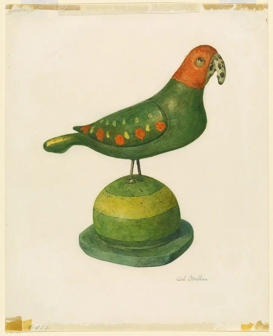 Pensylvania German Carved Bird by Carl Strehlau