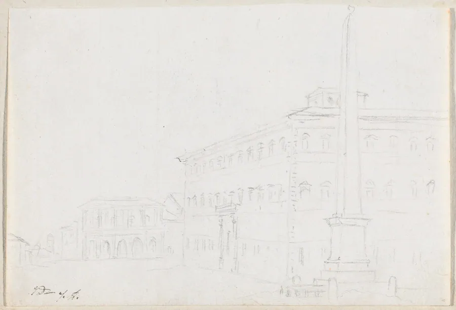 A Piazza with an Obelisk by Jacques-Louis David