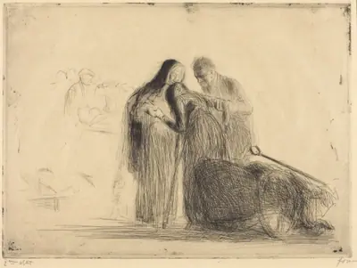 Lourdes, la paralytique (2e planche) (Lourdes, the Paralytic) (second plate)