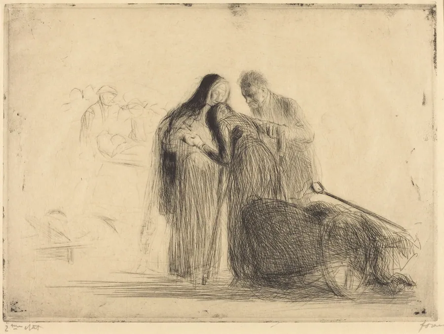 Lourdes, la paralytique (2e planche) (Lourdes, the Paralytic) (second plate) by Jean-Louis Forain