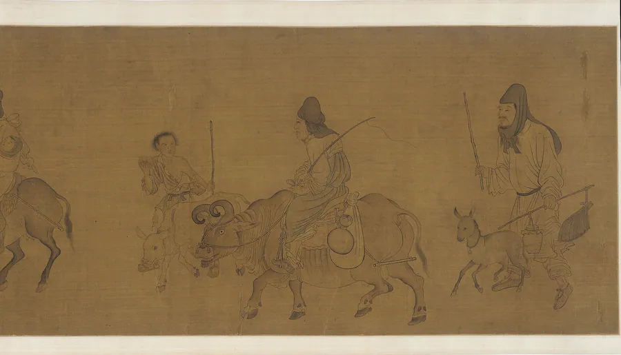 Returning home after harvest by Formerly attributed to Han Huang (723-787)