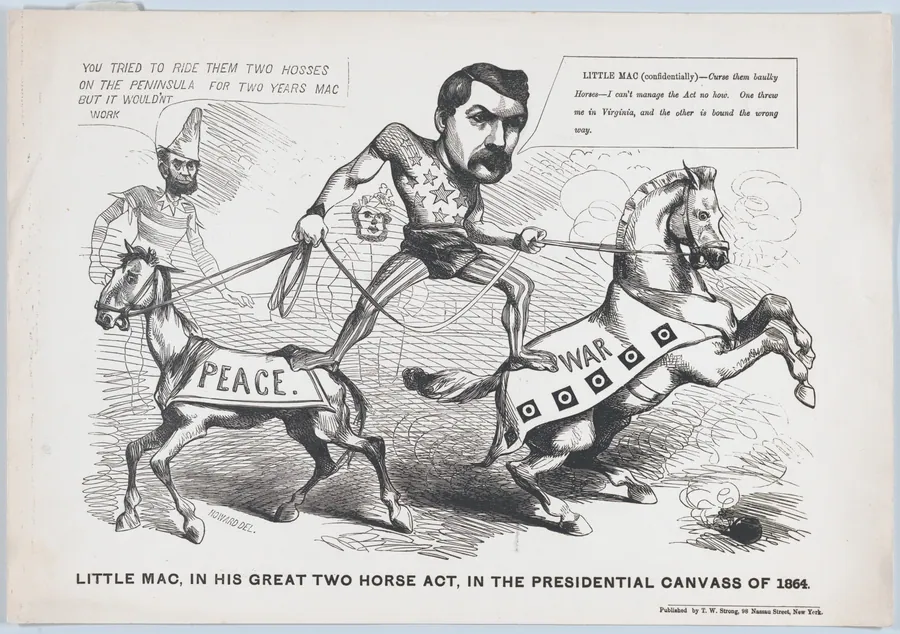Little Mac, in His Great Two Horse Act, in the Presendential Canvass of 1864 by Justin H. Howard
