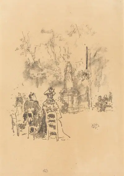 Conversation Under the Statue, Luxembourg Gardens