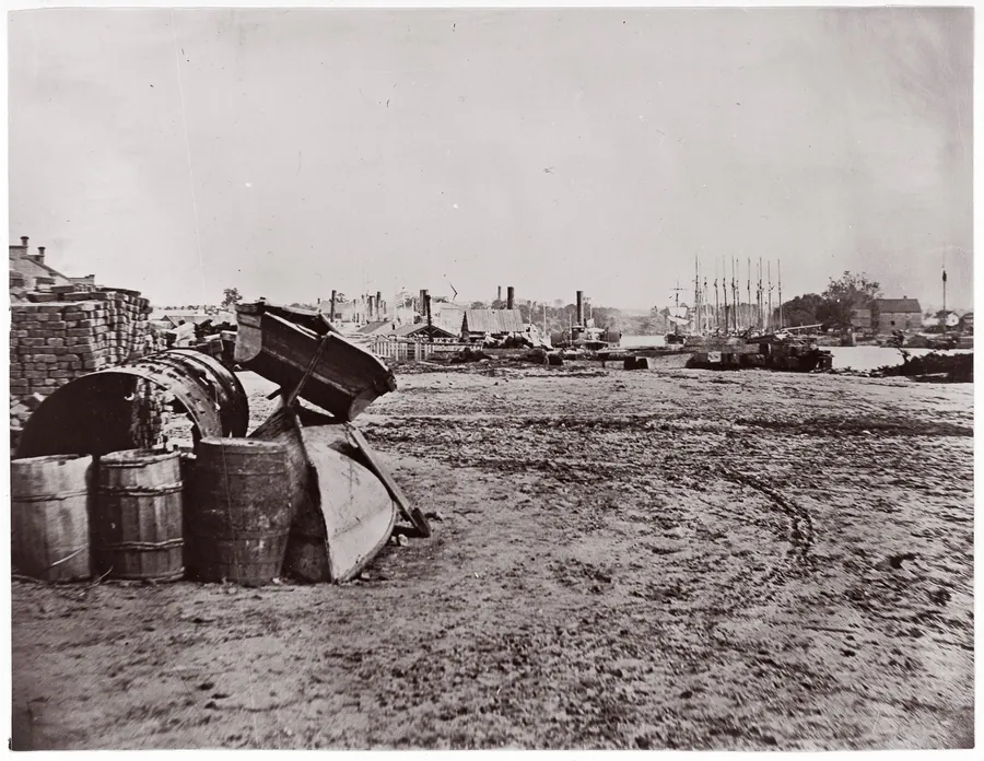 Wharves at Richmond, Virginia by Alexander Gardner
