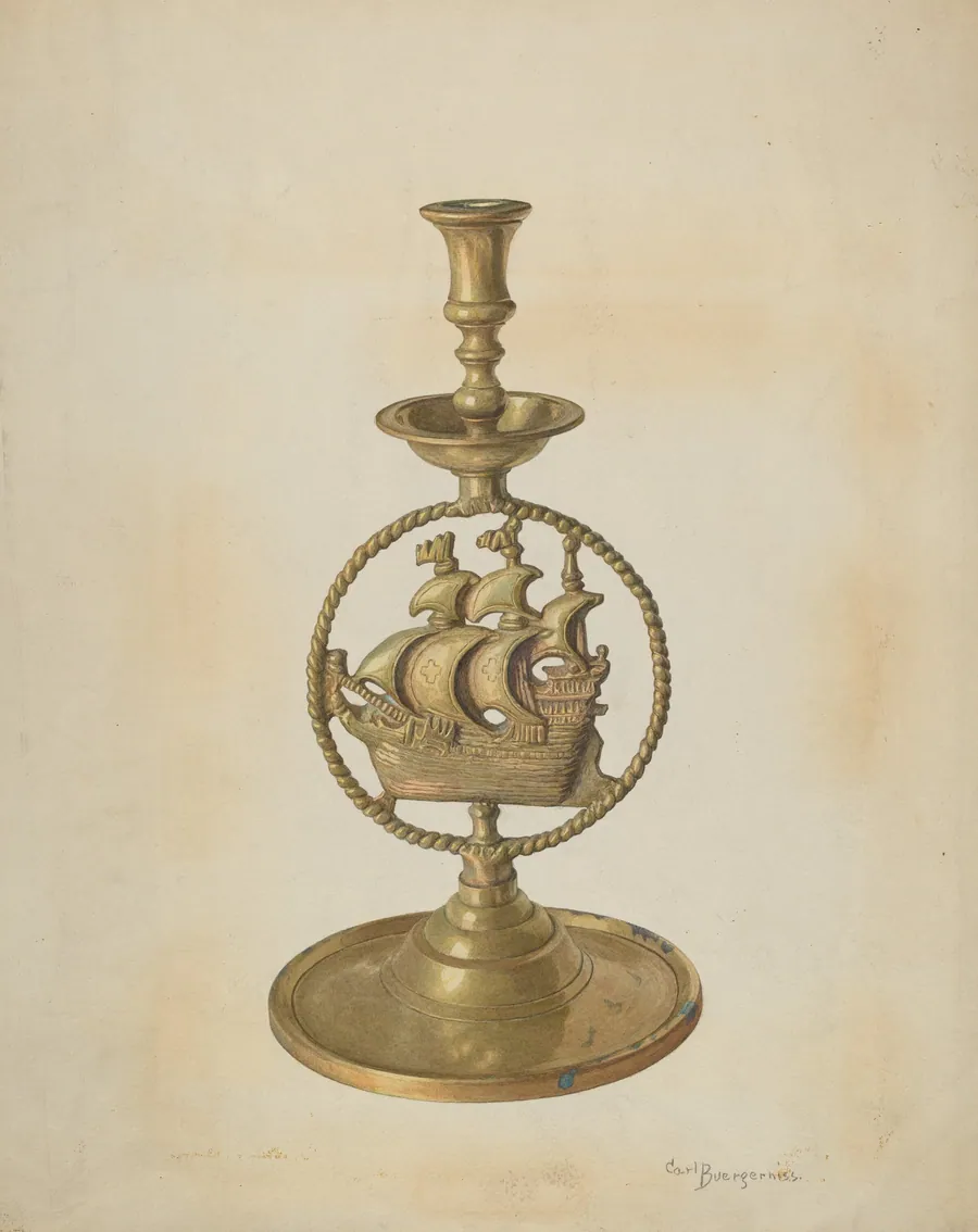 Brass Candlestick by Carl Buergerniss