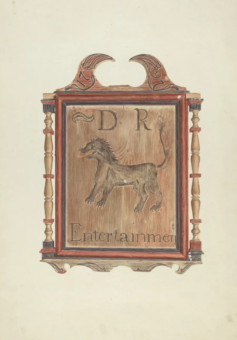David Reed's Tavern Sign (verso) by Frances Cohen