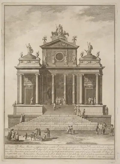 The Prima Macchina for the Chinea of 1785: The Temple of Jupiter Begun by Tarquinius Priscus with the Marvel of Accius Naevius