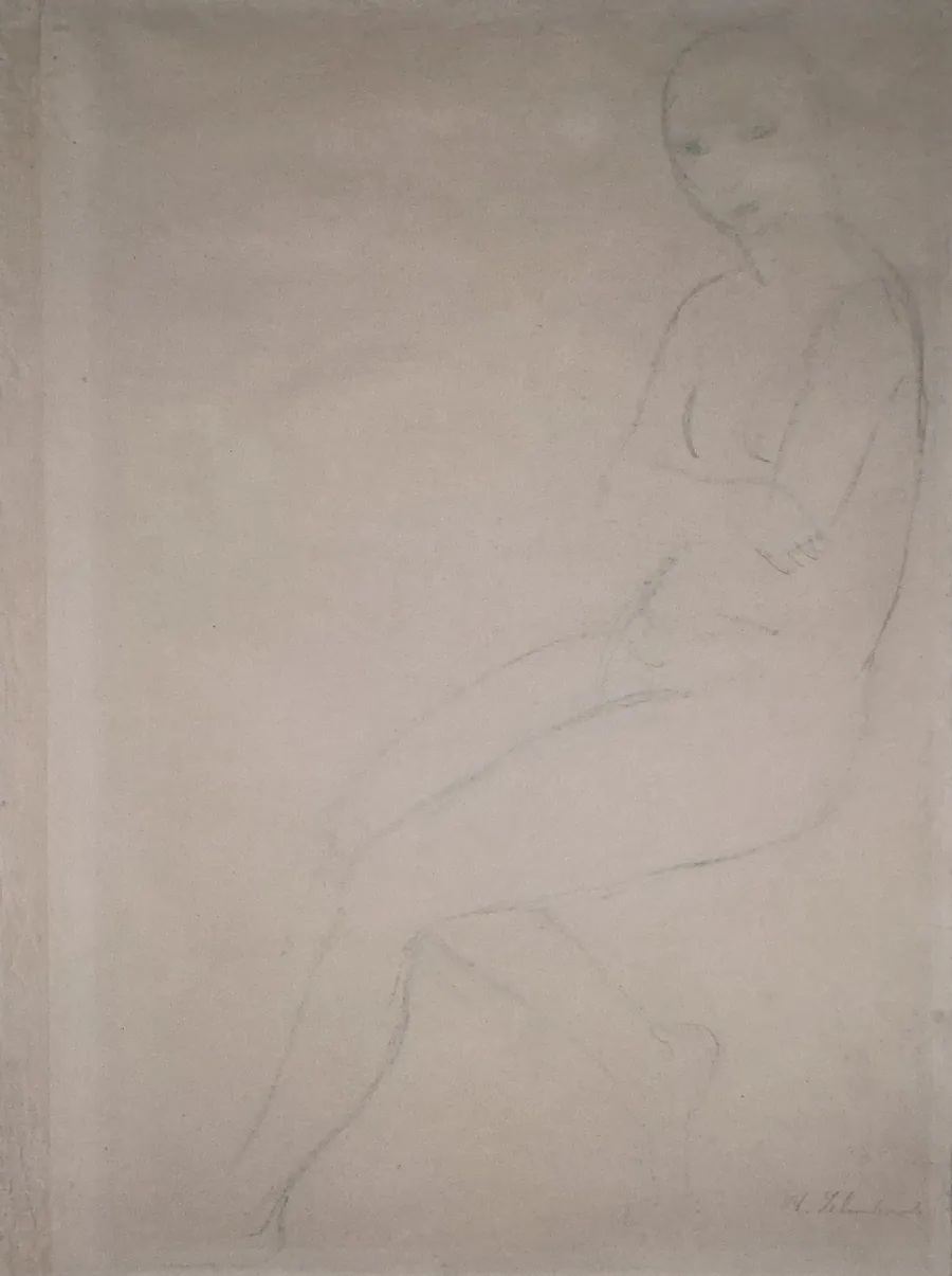Seated Nude Model, Facing Left by Wilhelm Lehmbruck