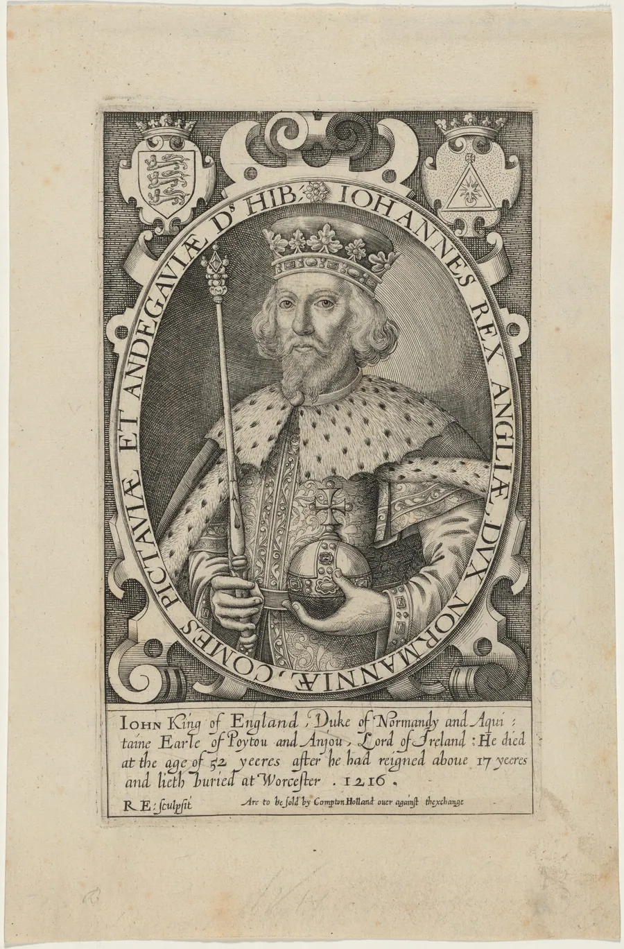 King John of England by Renold Elstrack