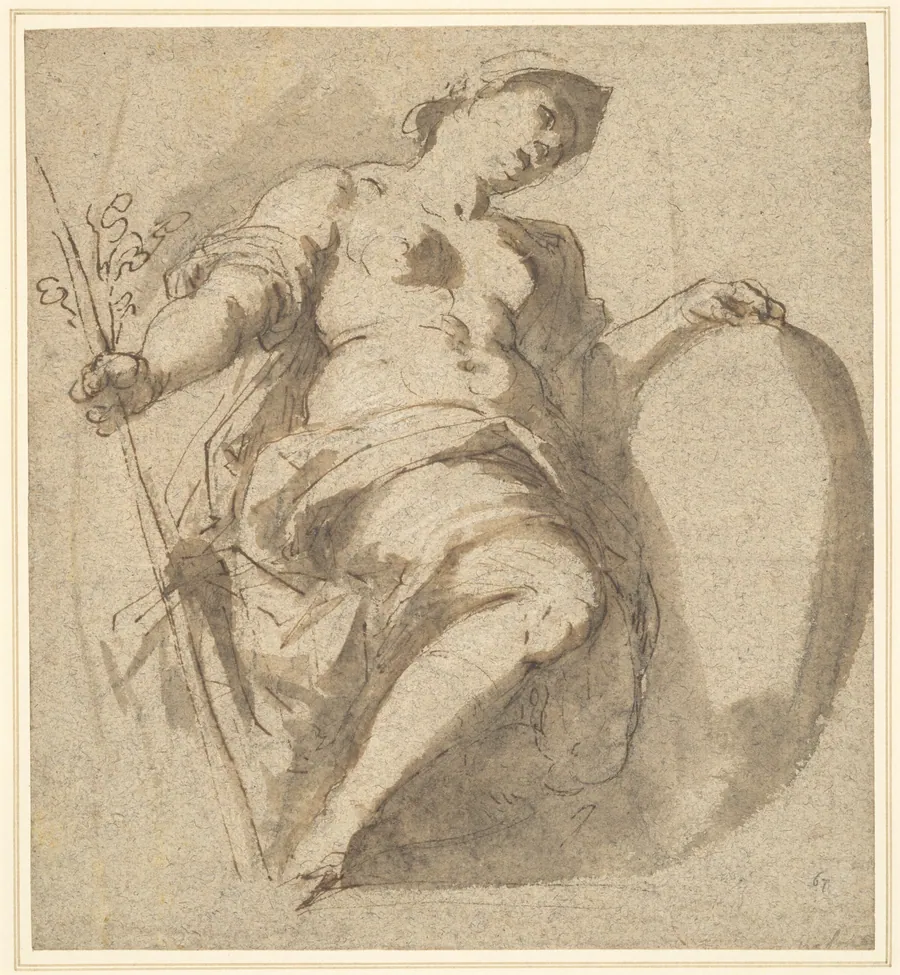 Minerva Holding a Shield and Branch by Jacopo Palma il Giovane