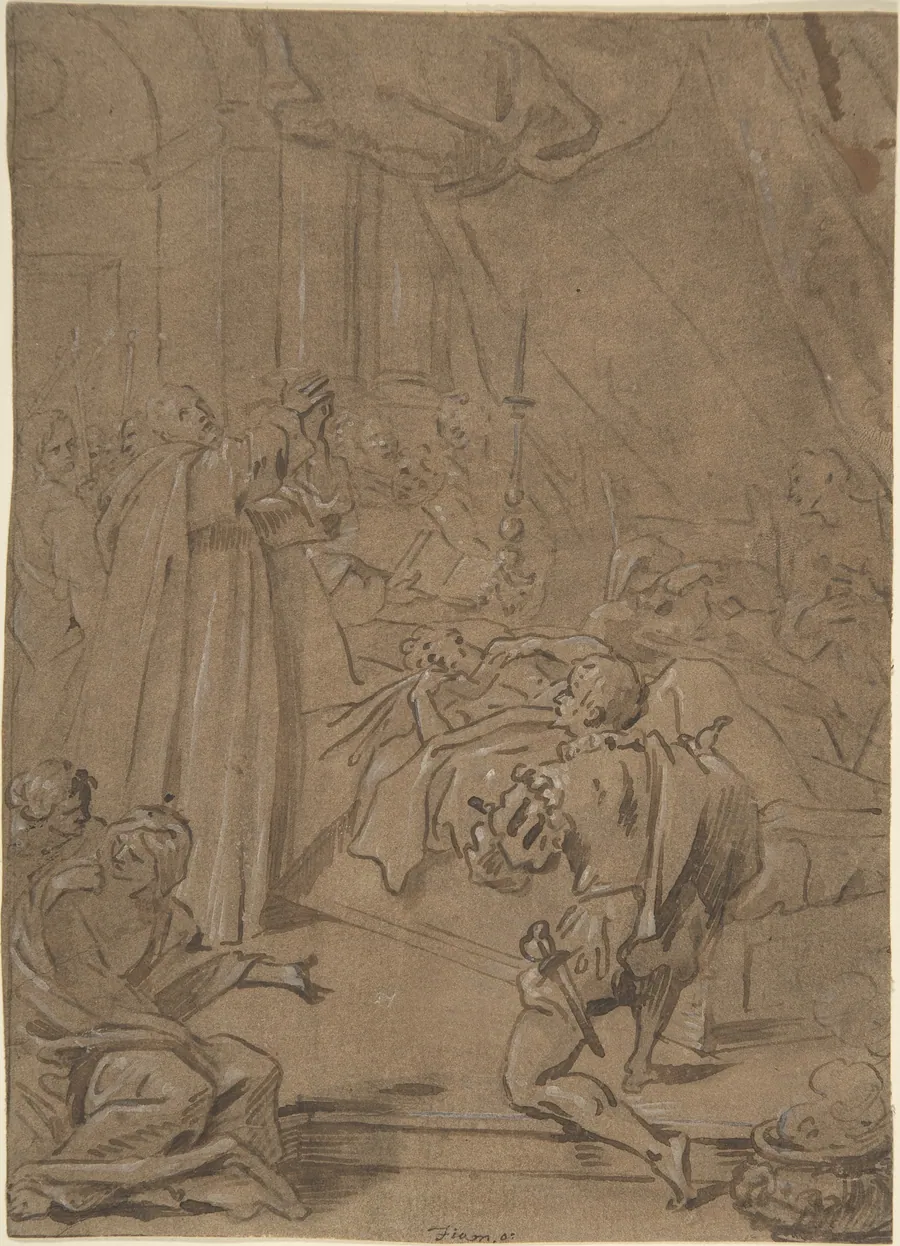 Deathbed Scene by Anonymous, Netherlandish, 16th century