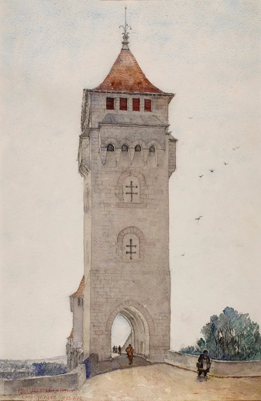 Pont Valentre, Cahors by Cass Gilbert, born Zanesville, OH 1858-died Brockenhurst, England 1934