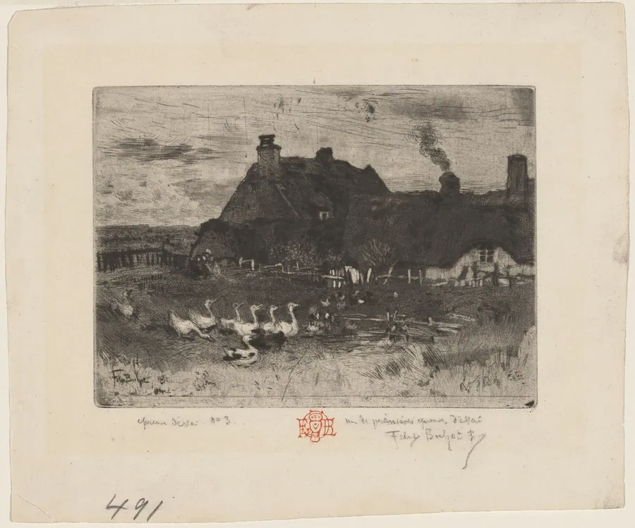 Les Petites Chaumières by Félix-Hilaire Buhot