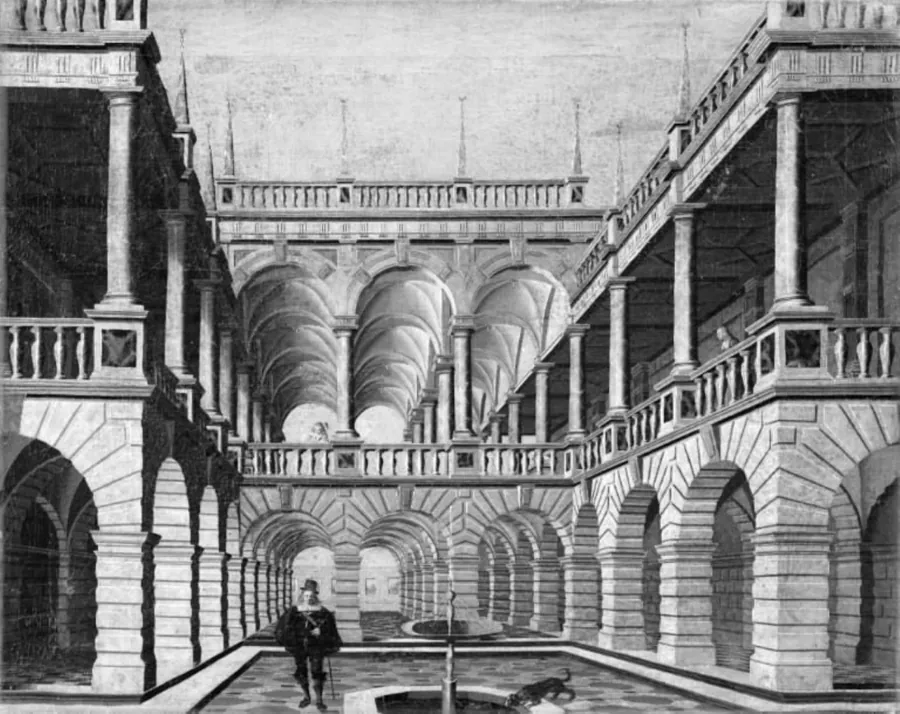Gård med arkader by Gabriel Engels