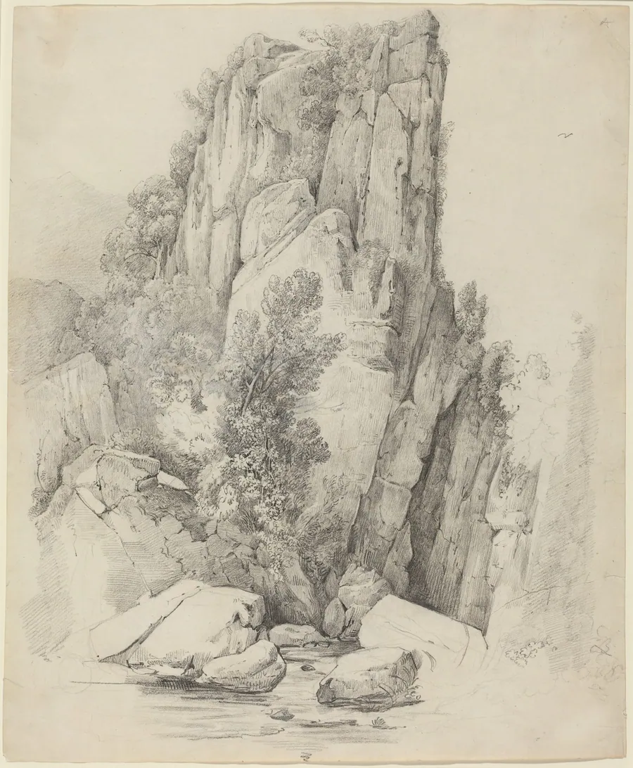 Rock Cliffs above a Stream by Johann Christoph Erhard