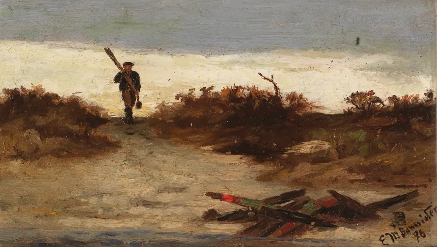 Fisherman by Water by Edward Mitchell Bannister, born St. Andrews, New Brunswick, Canada 1828-died Providence, RI 1901