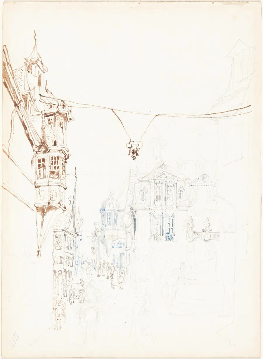Continental Street Scene by John Skinner Prout