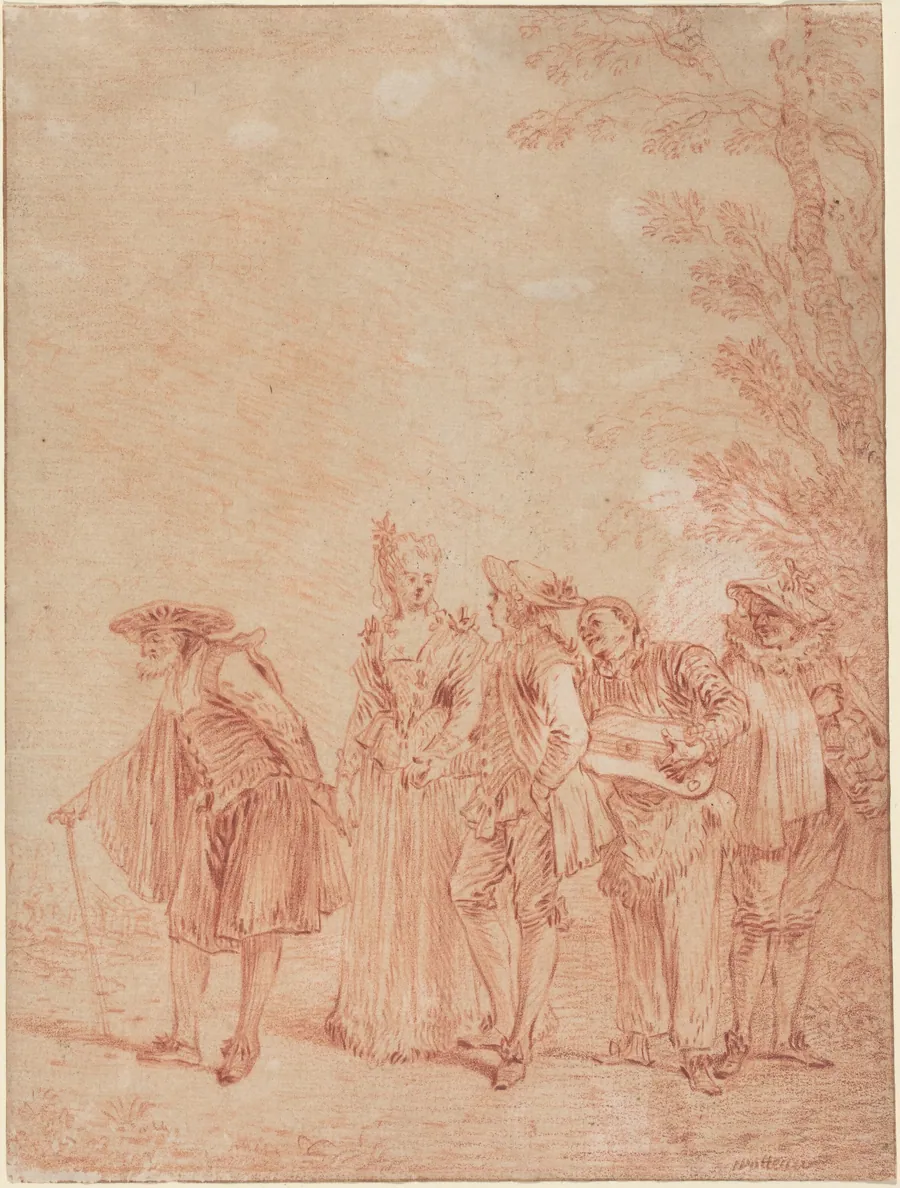 The Wedding Procession by Antoine Watteau
