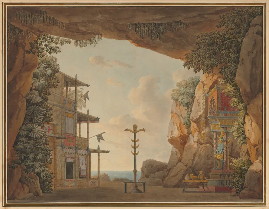 Design for Stage Set for the Second Act of Elisca or L'Habitante de Madagascar by Jean Thomas Thibault