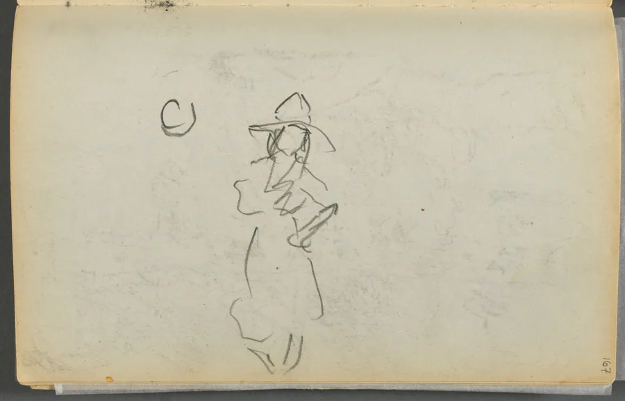 Sketchbook- The Granite Shore Hotel, Rockport, page 167: Figure by Maurice Prendergast