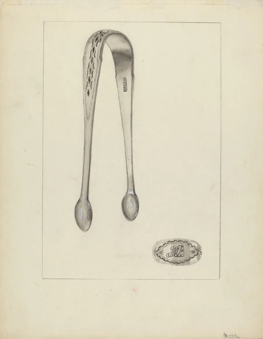 Silver Sugar Tongs by Anthony Zuccarello