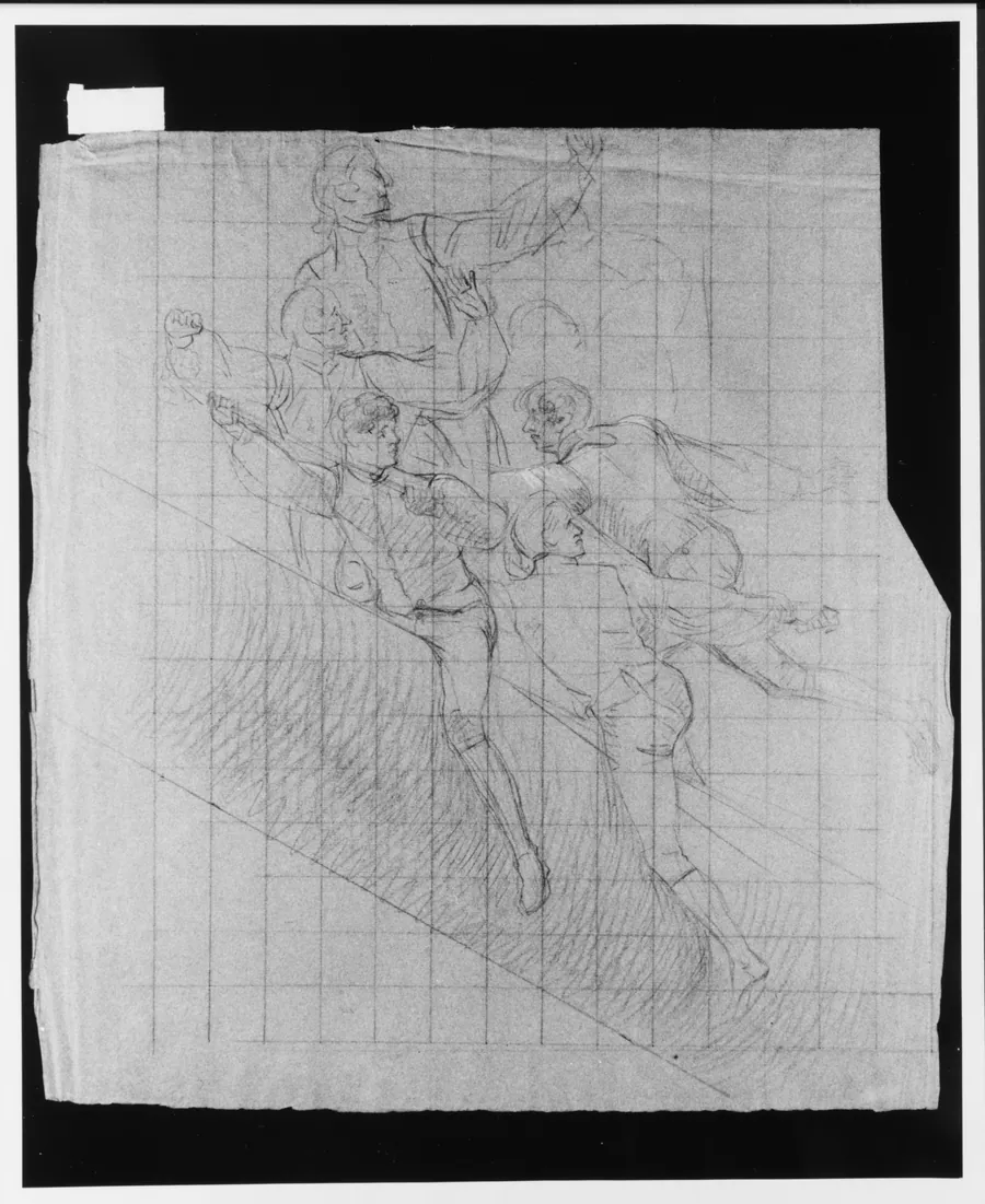 Study for "The Siege of Gibraltar": Figures Astride Spar by John Singleton Copley