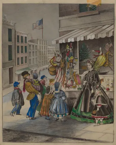 Colored Lithograph: "New Year's Eve"