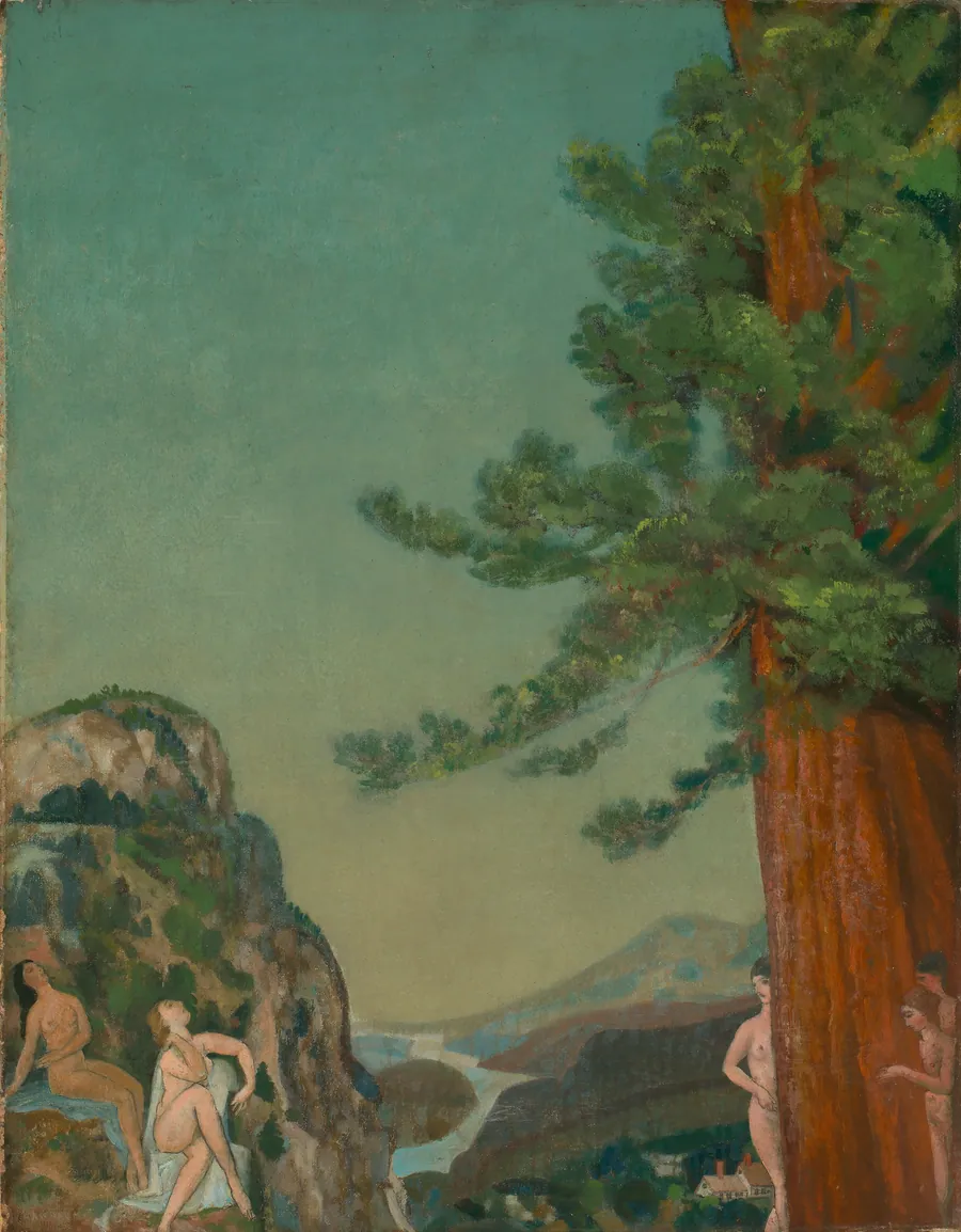 On the Cliffs by Arthur B. Davies, born Utica, NY 1862-died Florence, Italy 1928