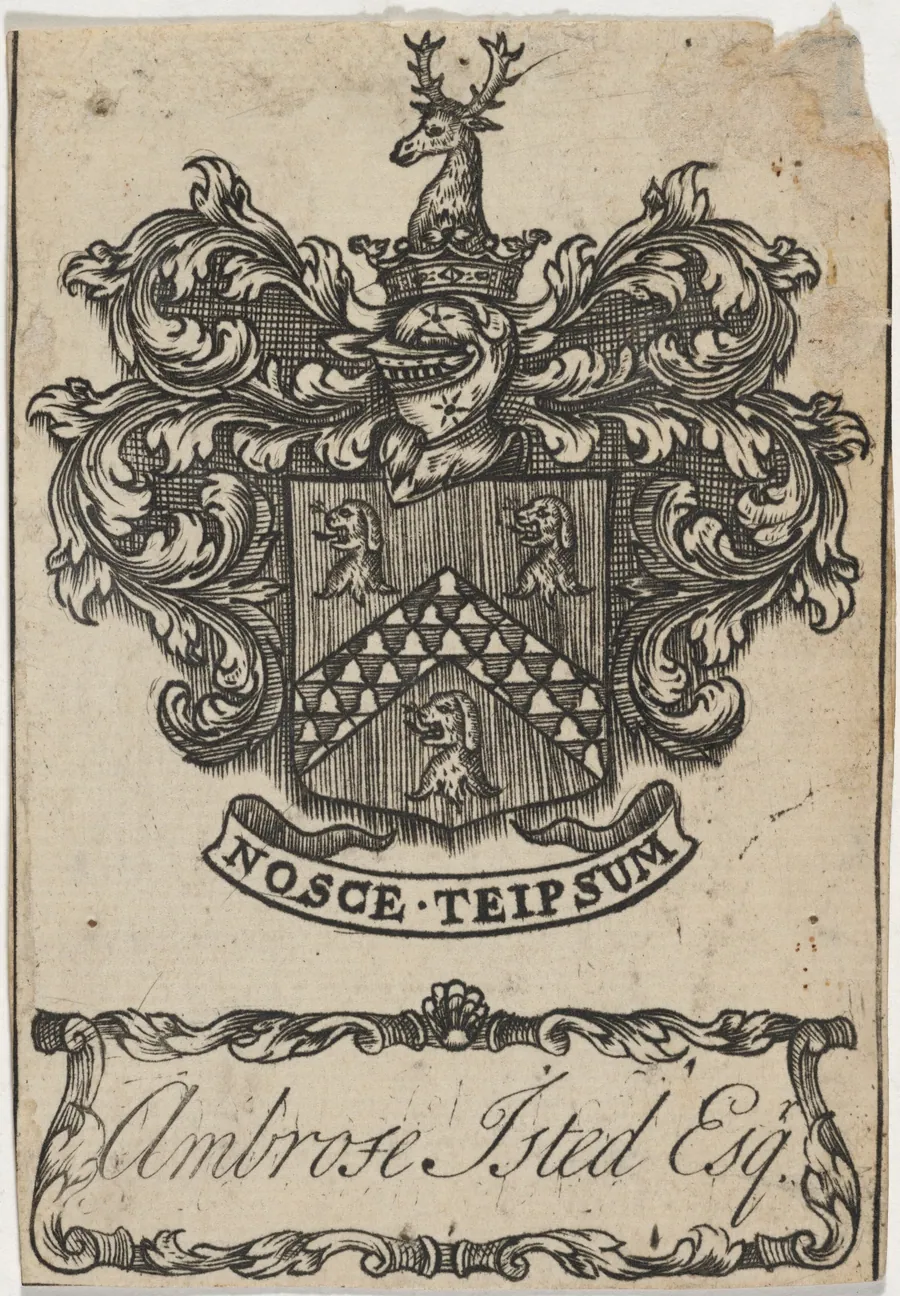 Bookplate for Ambrose Isted by Unknown 19th Century